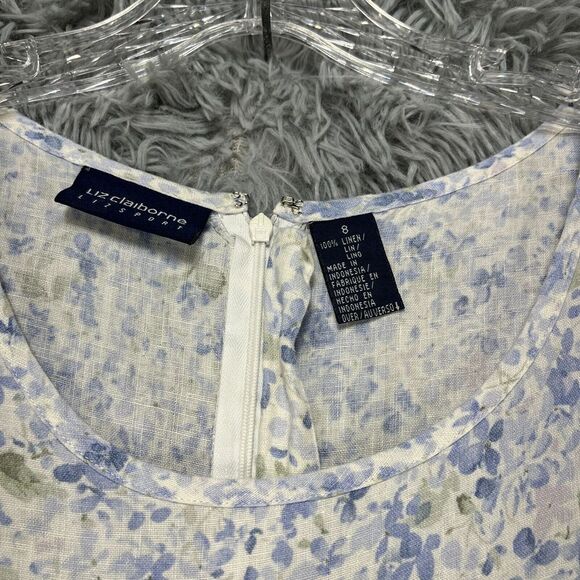 Vintage Liz Claiborne Linen Maxi‎ Dress Women's 8 Floral Romantic Whimsy Prairie - Picture 4 of 8